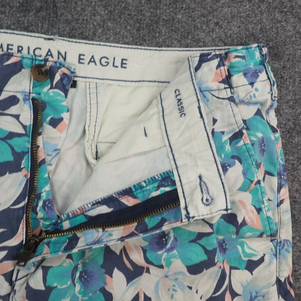 American Eagle Shorts Mens 36 Classic Blue Floral Next Level Flex Tropical Surf